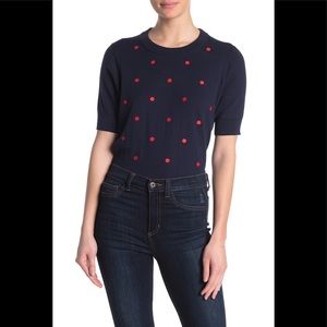 J. Crew Dotted Short Sleeve Sweater